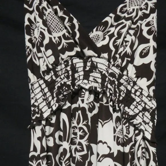 JESSICA | small | Made In Canada | Brown Floral Dress | Tie Back | NWOT - Picture 5 of 11